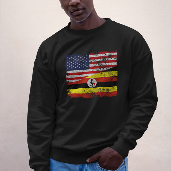 Uganda USA Flag Sweatshirt