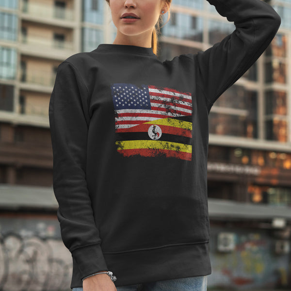 Uganda USA Flag Sweatshirt