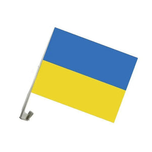 Ukraine Car Flag with Window Clip and Pole - Flag for Car Window