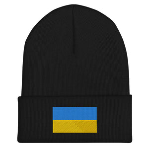 Ukraine Flag Beanie - Embroidered Winter Hat