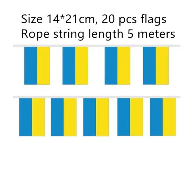 Ukraine Flag Bunting Banner - 20-25Pcs