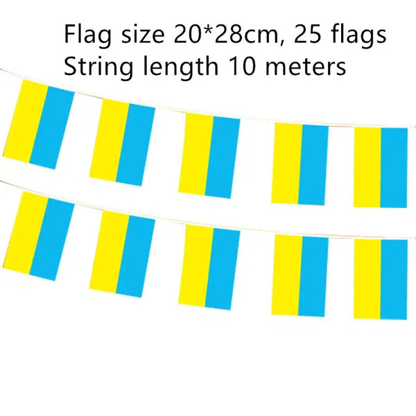 Ukraine Flag Bunting Banner - 20-25Pcs