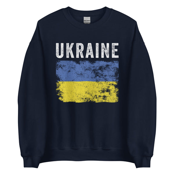 Ukraine Flag Distressed - Ukrainian Flag Sweatshirt