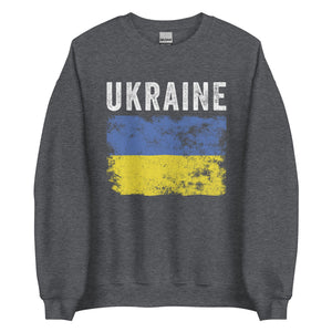Ukraine Flag Distressed - Ukrainian Flag Sweatshirt
