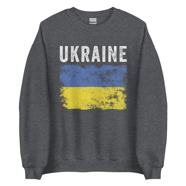 Ukraine Flag Distressed - Ukrainian Flag Sweatshirt