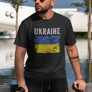 Ukraine Flag Distressed - Ukrainian Flag T-Shirt
