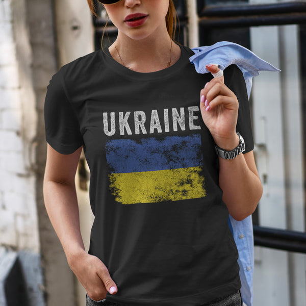 Ukraine Flag Distressed - Ukrainian Flag T-Shirt