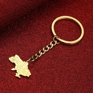 Ukraine Flag Map Keychain