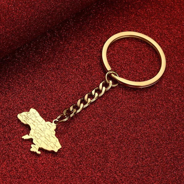 Ukraine Flag Map Keychain