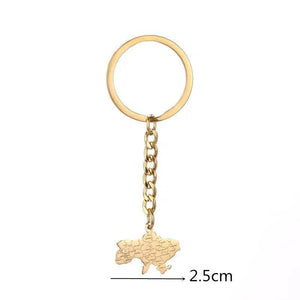 Ukraine Flag Map Keychain