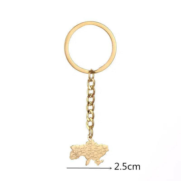 Ukraine Flag Map Keychain