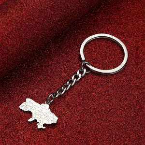 Ukraine Flag Map Keychain
