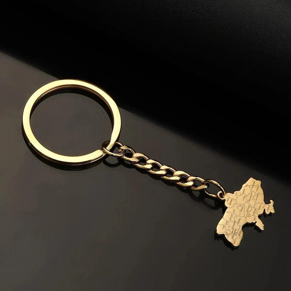 Ukraine Flag Map Keychain