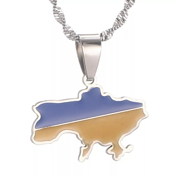 Ukraine Flag Map Necklace Collection