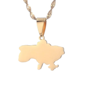 Ukraine Flag Map Necklace Collection