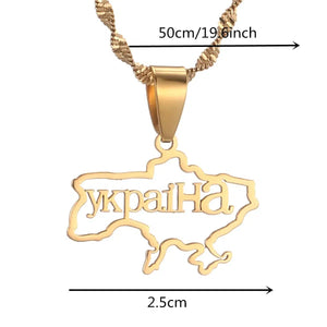 Ukraine Flag Map Necklace Collection