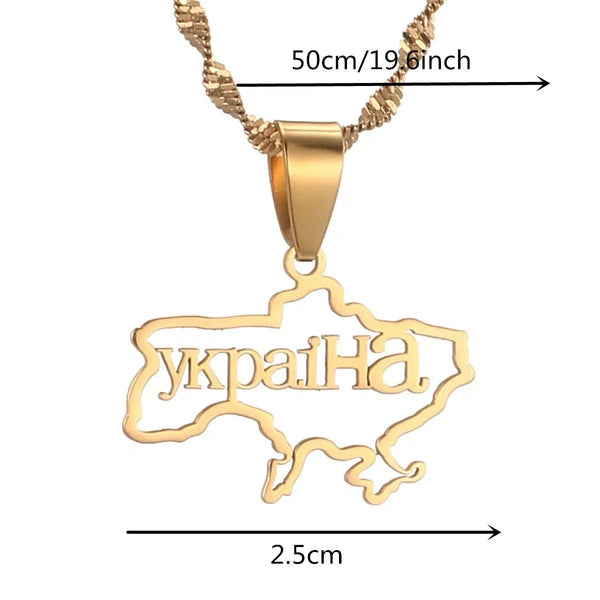 Ukraine Flag Map Necklace Collection