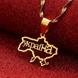 Ukraine Flag Map Necklace Collection