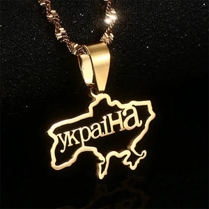 Ukraine Flag Map Necklace Collection