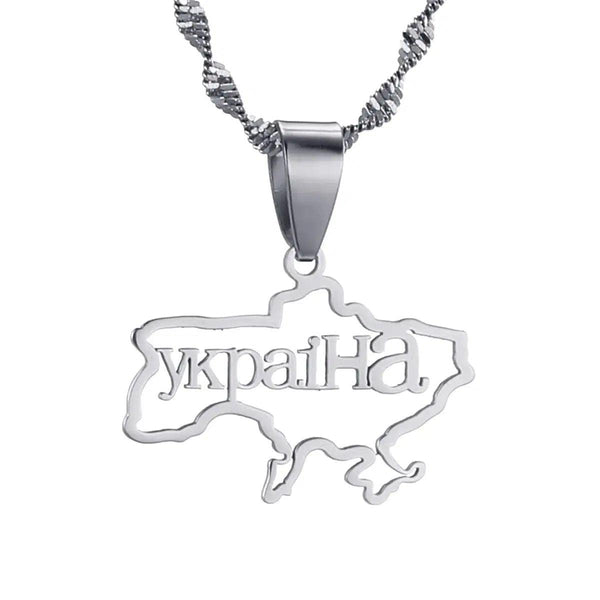 Ukraine Flag Map Necklace & Earrings Collection