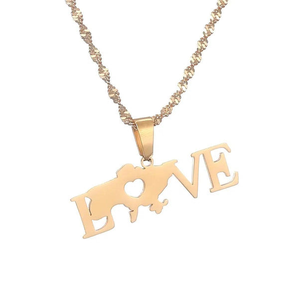 Ukraine Flag Map Necklace & Earrings Collection
