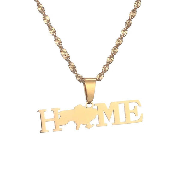 Ukraine Flag Map Necklace & Earrings Collection