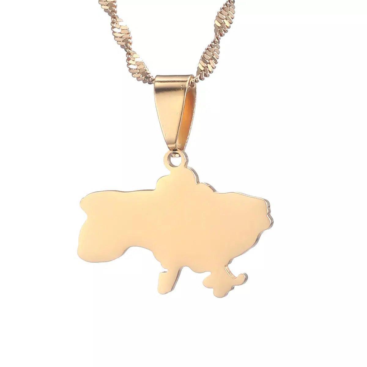 Ukraine Flag Map Necklace & Earrings Collection