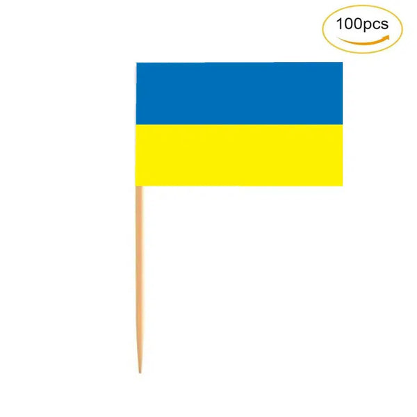 Ukraine Flag Toothpicks - Cupcake Toppers (100Pcs)
