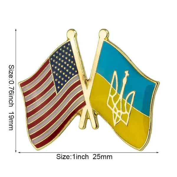 Ukraine Friendship Flag Lapel Pin Collection - Enamel Pin Flag