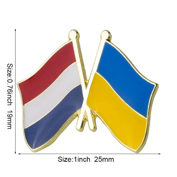 Ukraine Friendship Flag Lapel Pin Collection - Enamel Pin Flag