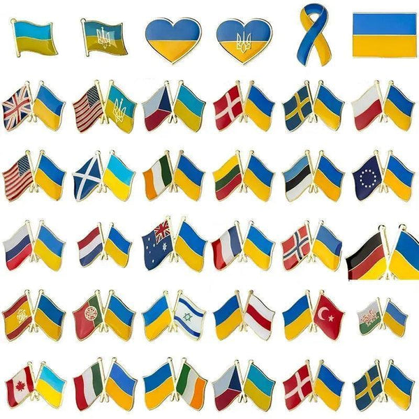 Ukraine Friendship Flag Lapel Pin Collection - Enamel Pin Flag