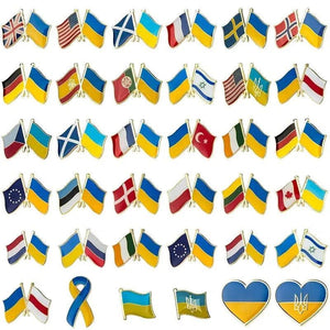Ukraine Friendship Flag Lapel Pin Collection - Enamel Pin Flags