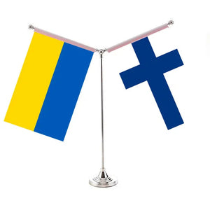 Ukraine Iceland Desk Flag - Custom Table Flags (Small)