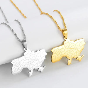 Ukraine Map Necklace