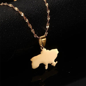 Ukraine Map Necklace