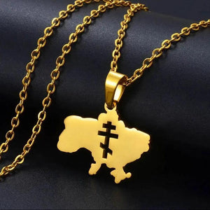 Ukraine Map Necklace