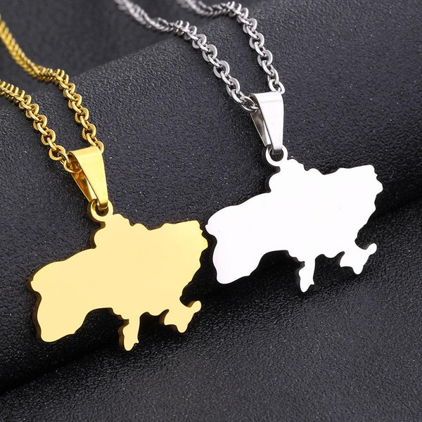 Ukraine Map Necklace