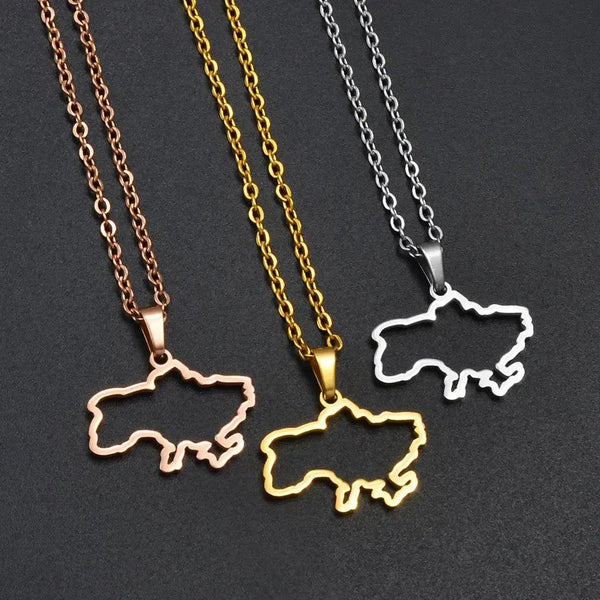 Ukraine Map Necklace