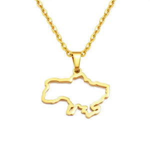 Ukraine Map Necklace
