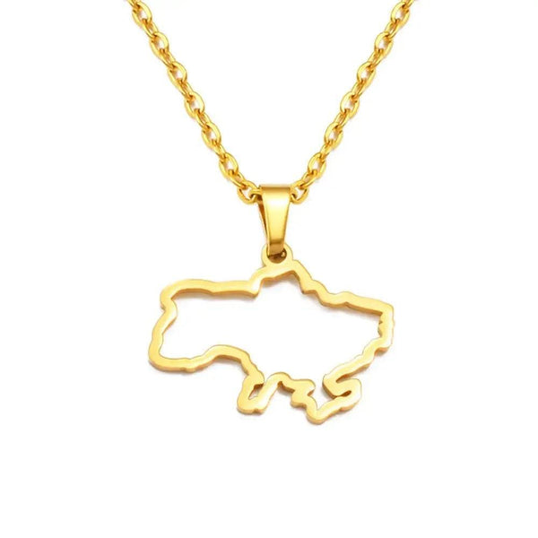 Ukraine Map Necklace