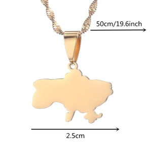 Ukraine Map Necklace