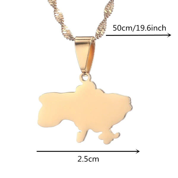 Ukraine Map Necklace