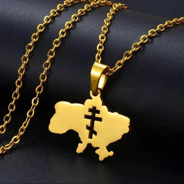 Ukraine Map Necklace