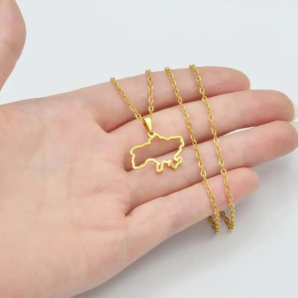 Ukraine Map Necklace