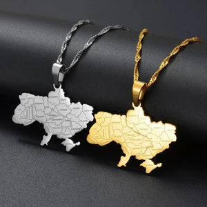 Ukraine Map Necklace