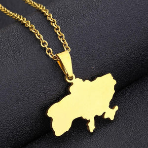 Ukraine Map Necklace