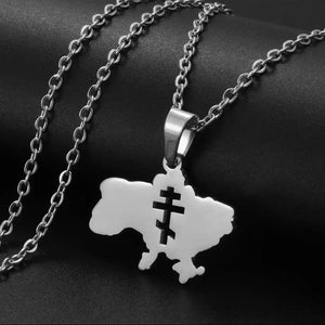 Ukraine Map Necklace