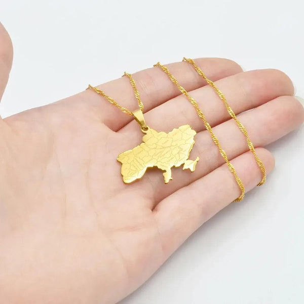 Ukraine Map Necklace