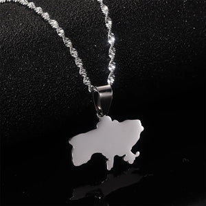 Ukraine Map Necklace