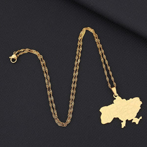 Ukraine Map Necklace